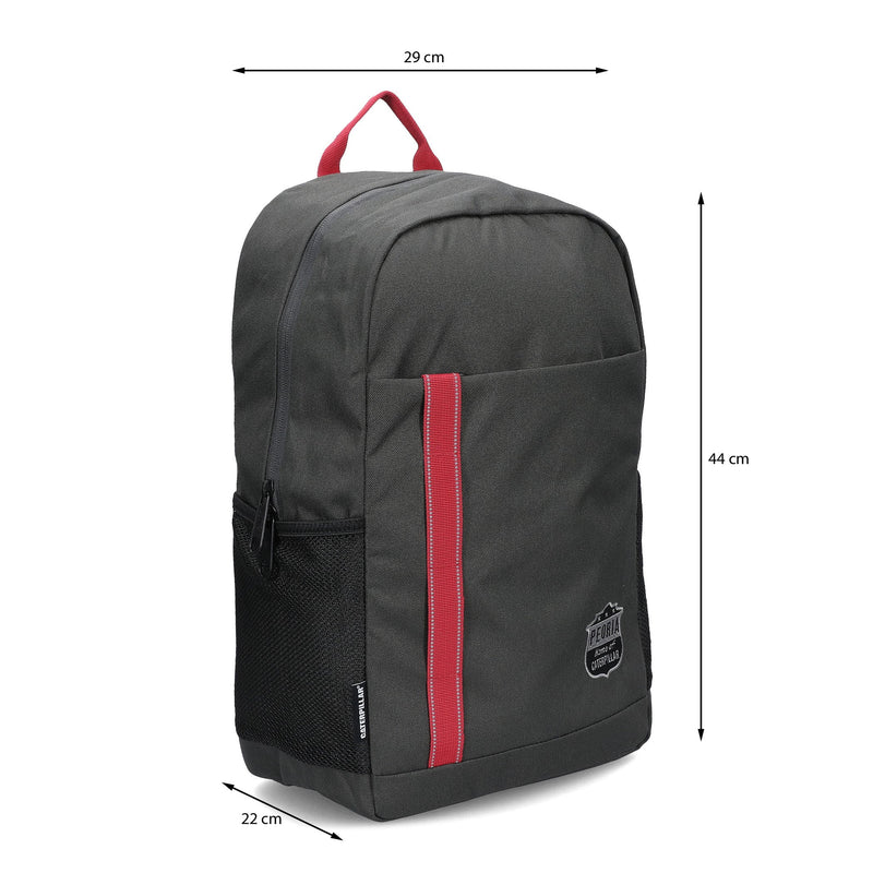 MOCHILA PEORIA SCHOOL BAG COLOR NEGRO ROJO